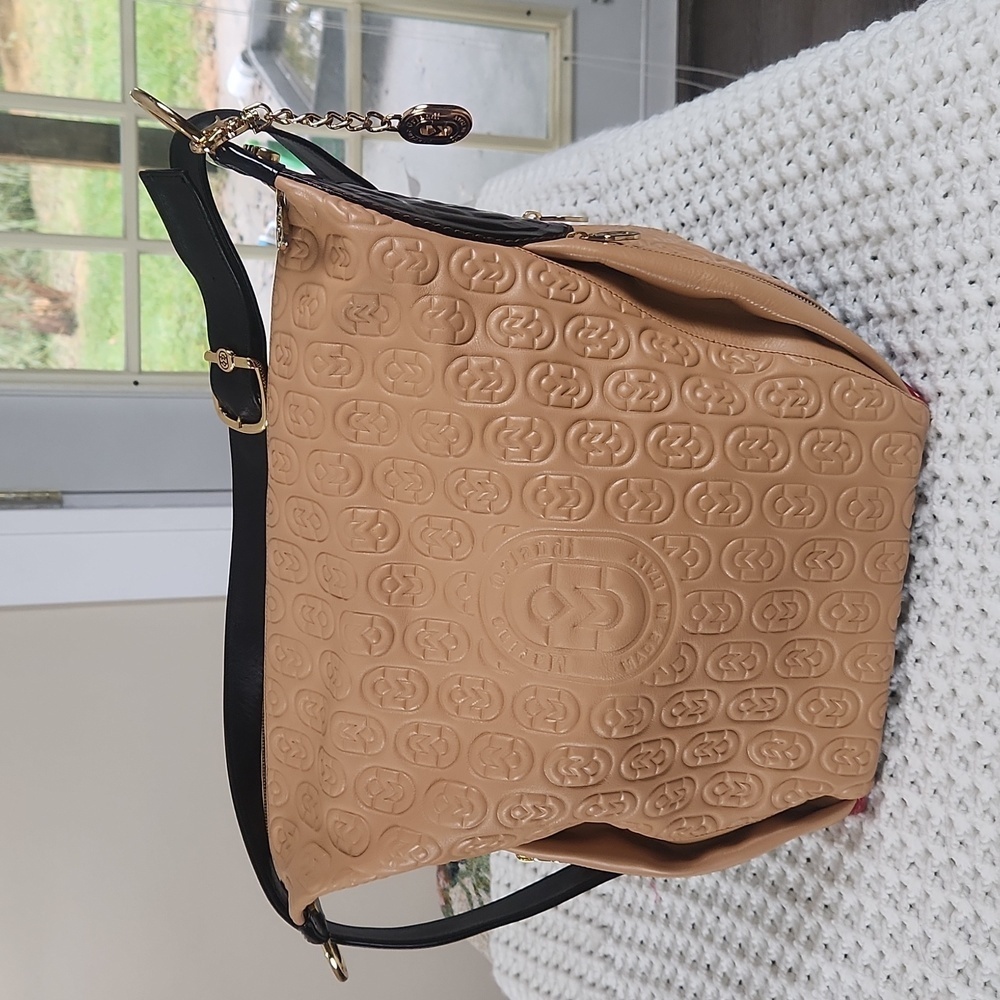 Marino Orlandi backpack or shoulder bag Huge-os with gold hardware - Picture 10 of 11